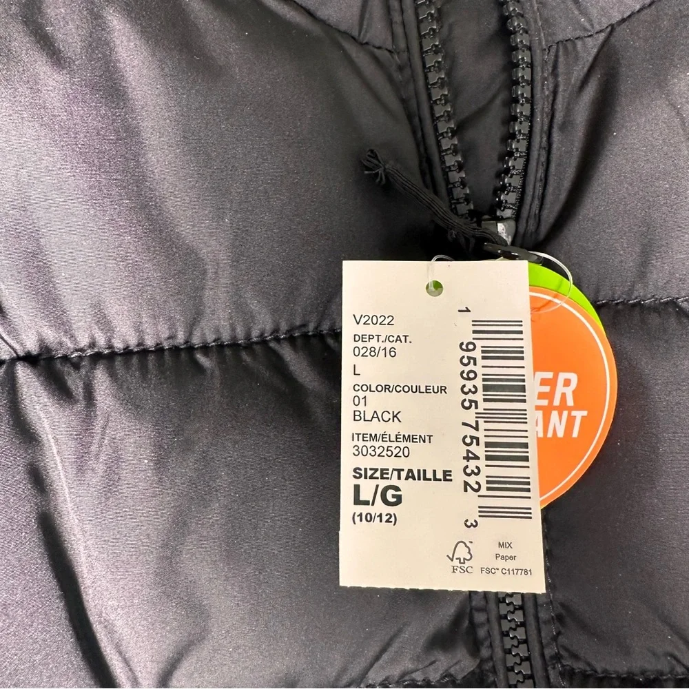 NWT‎ children’s place boys black puffer jacket size Large 10/12